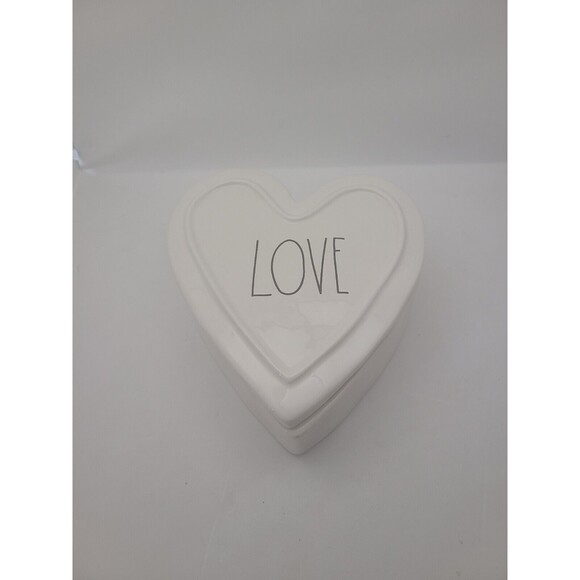 Rae Dunn Heart Shaped LOVE Trinket Jewelry Box Container Heart Valentine’s Gift - Picture 5 of 13